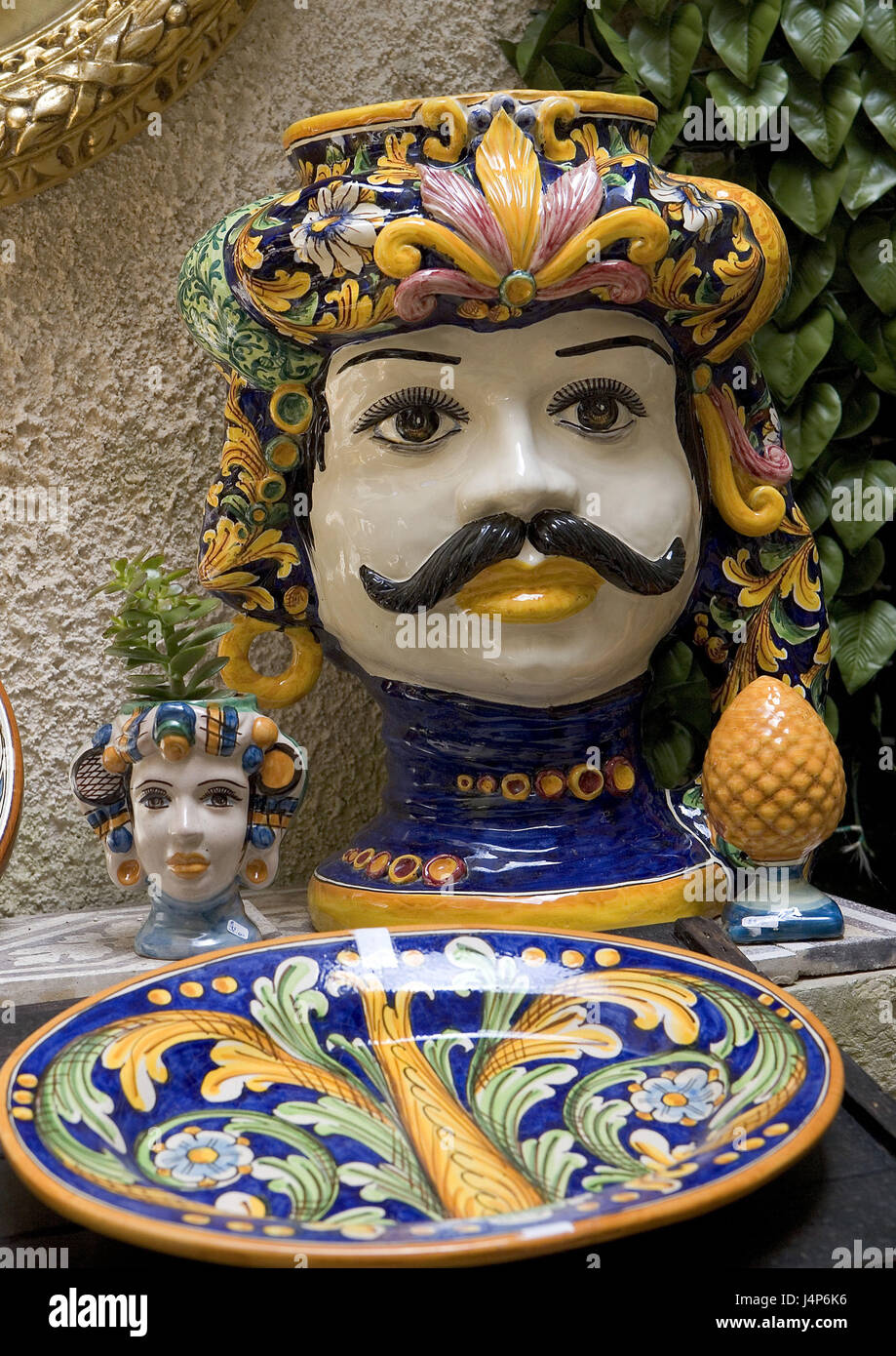 Italy, island Sicily, ceramics, flower vase, look Stock Photo - Alamy