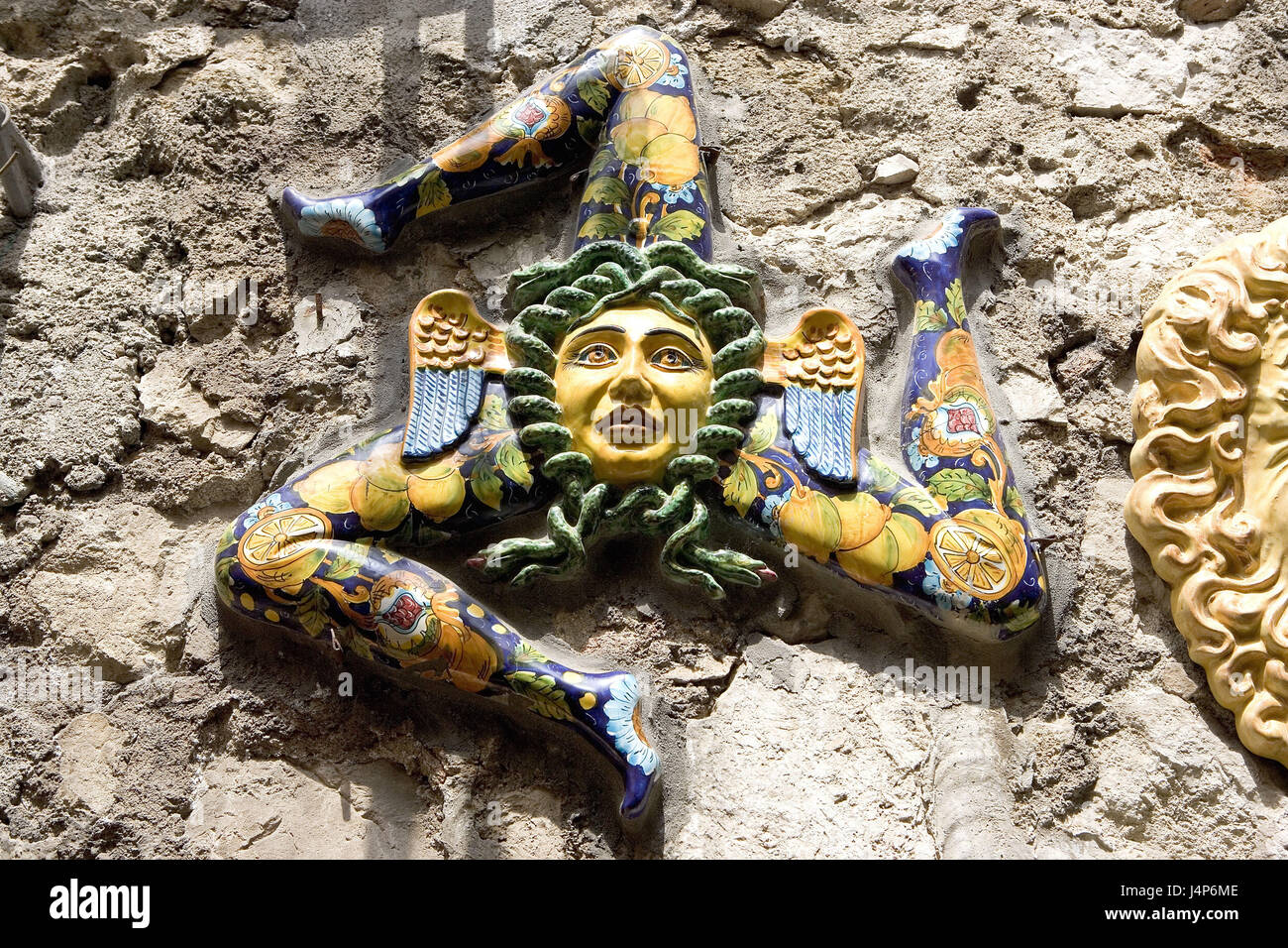 Italy, island Sicily, facade, ceramics, Trinacria Stock Photo - Alamy