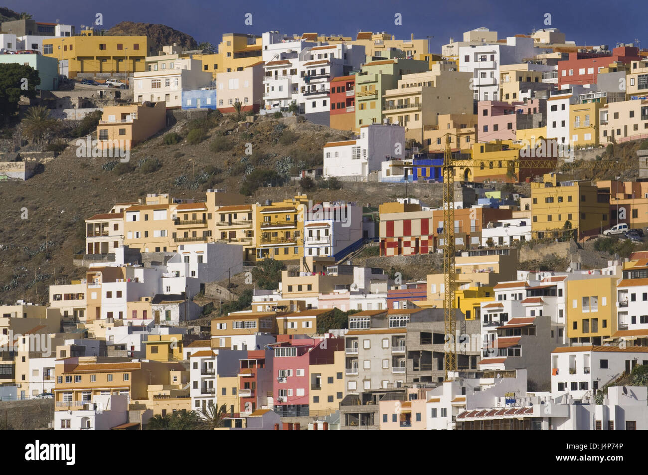 Spain, the Canaries, island La Gomera, San Sebastian, town view, houses, brightly, detail, Stock Photo