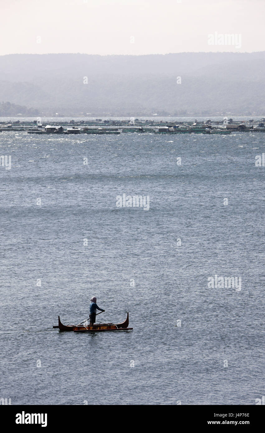 The Philippines, island Luzon, Taal lake, boat, fisherman, Stock Photo