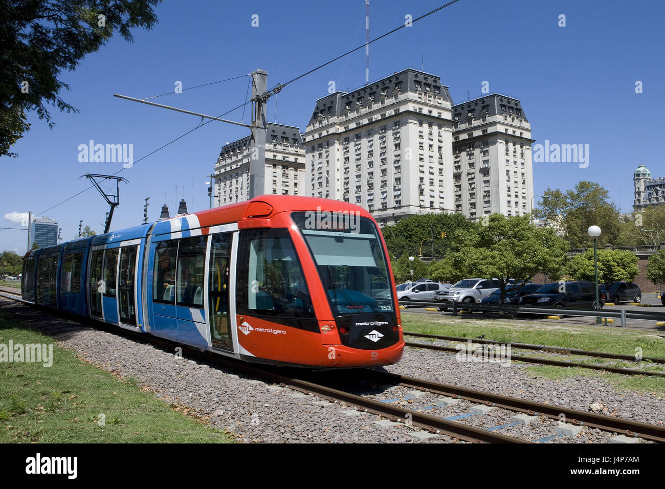 Argentina, Buenos Aires, part of town of Puerto Madero, tram, Stock Photo