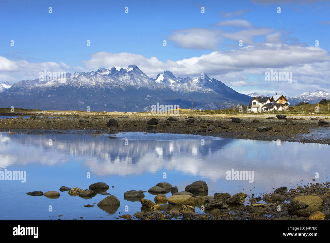 Argentina, Tierra del Fuego, Ushuaia, scenery, mirroring, water surface, Stock Photo