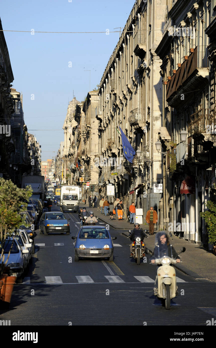 Italy, island Sicily, Catania, via Vittorio Emmanuelle II, street scene  Stock Photo - Alamy