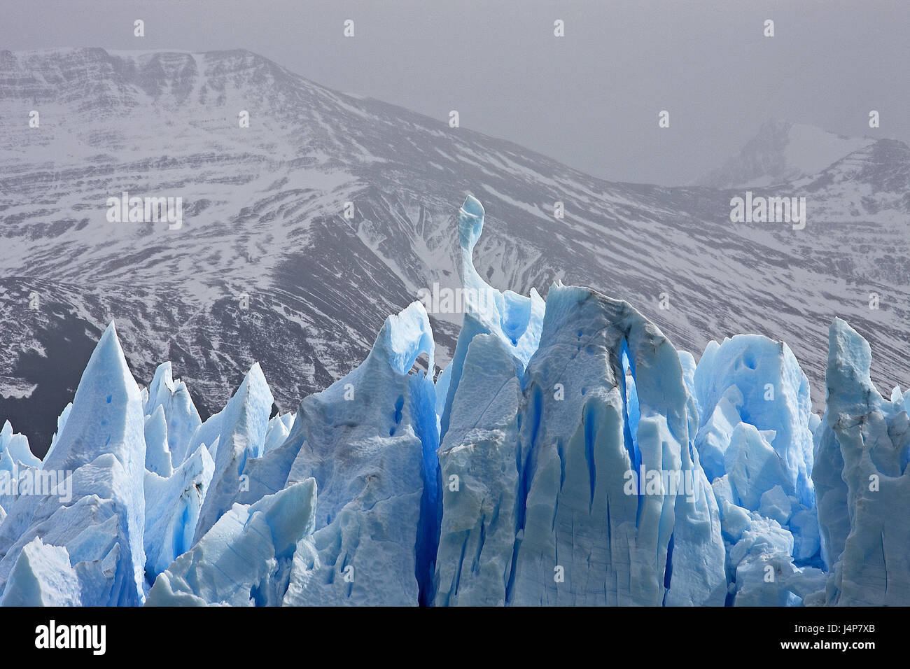 Argentina, Patagonia, Lago Argentino, Glaciar Perito Moreno, glacier tongue, scarp, detail, Stock Photo