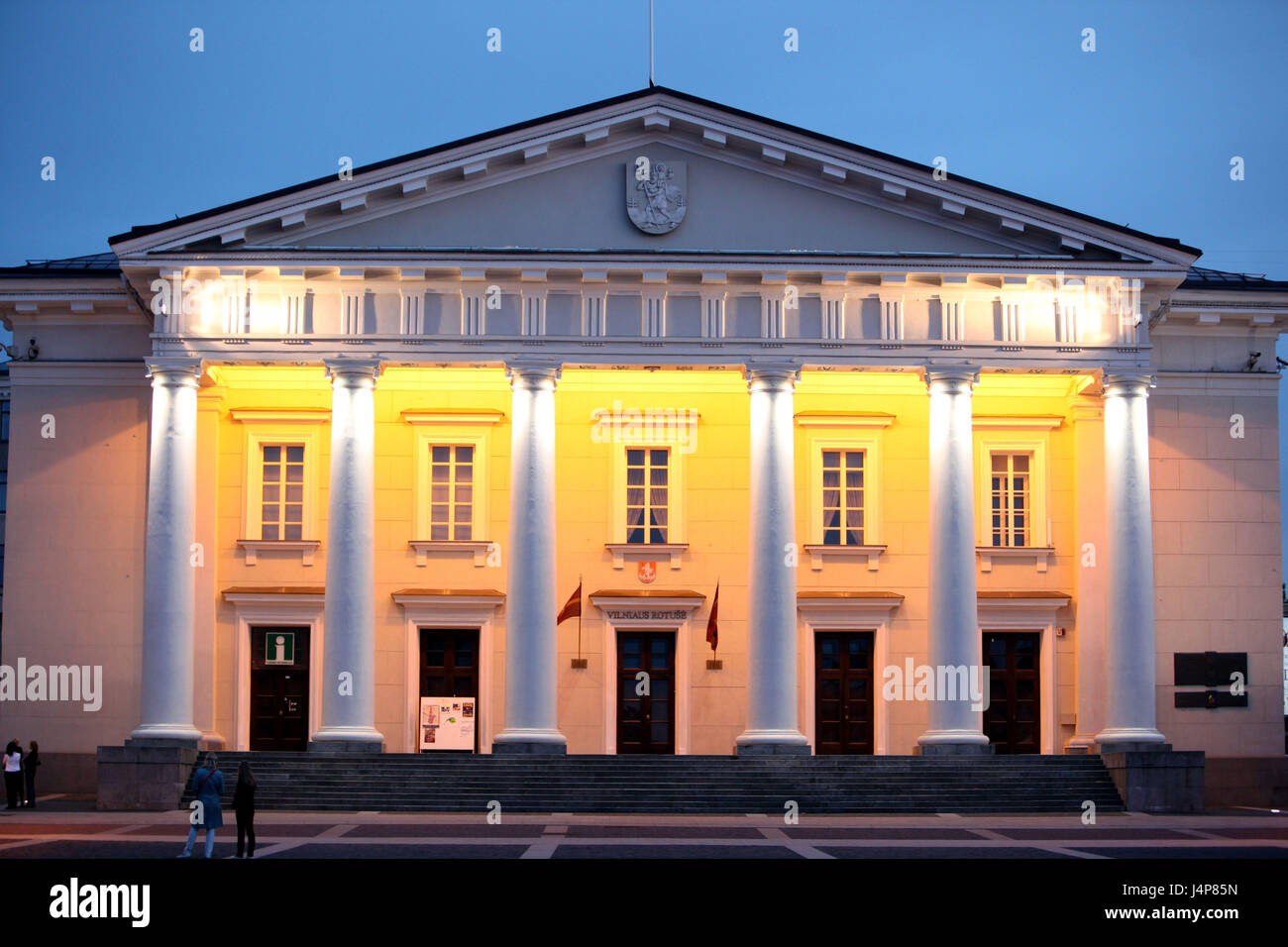 Lithuania, Vilnius, Old Town, city hall square, historical city hall, evening, Stock Photo