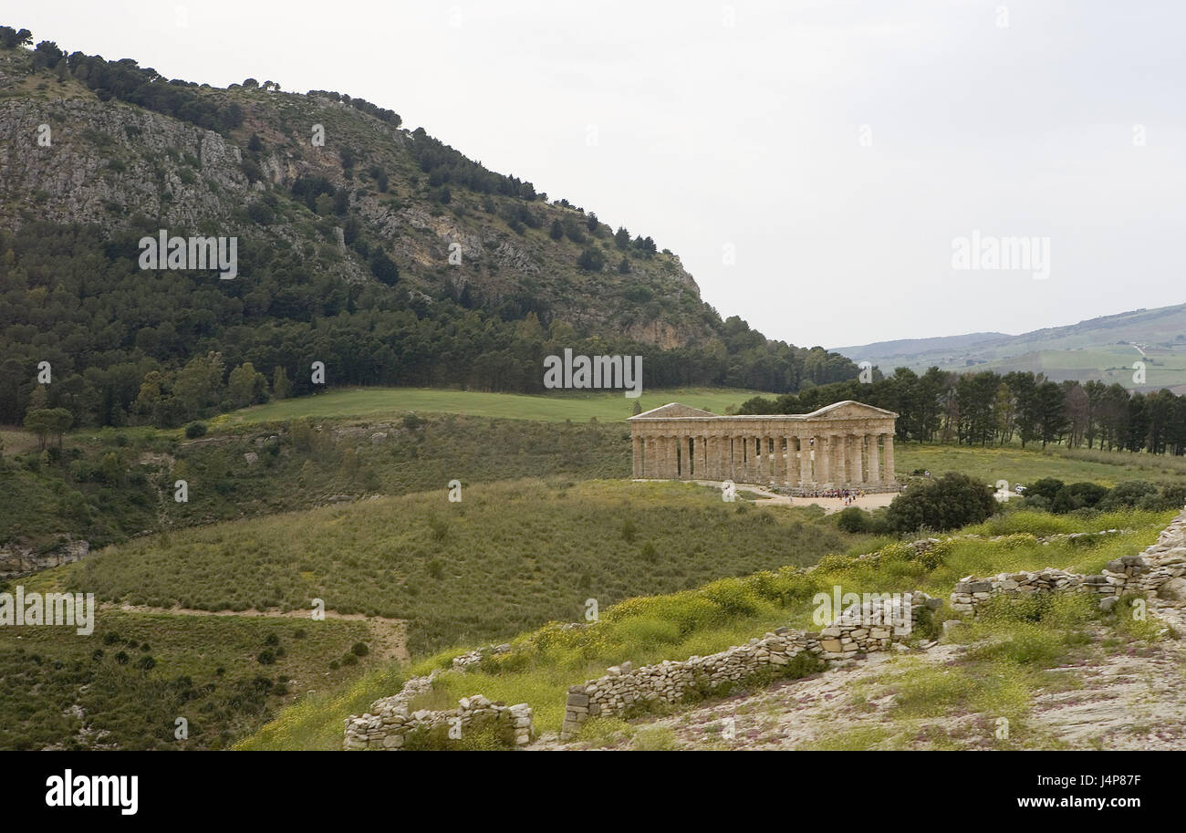 Italy, island Sicily, Segesta, temple Stock Photo - Alamy