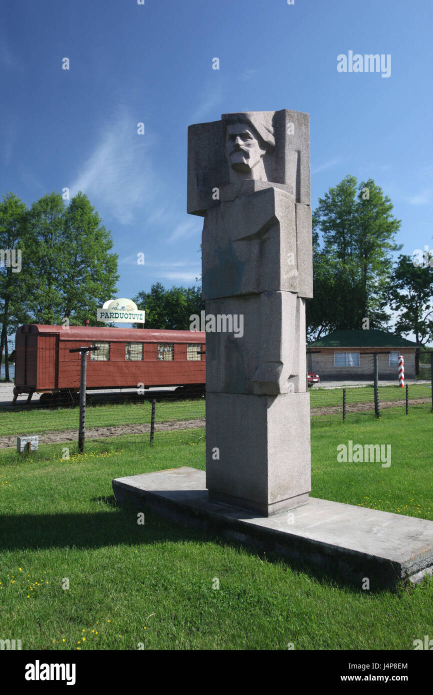 Lithuania, Grutas, Grutas park, subject park, sculpture, Soviet, carriage, fence, Stock Photo