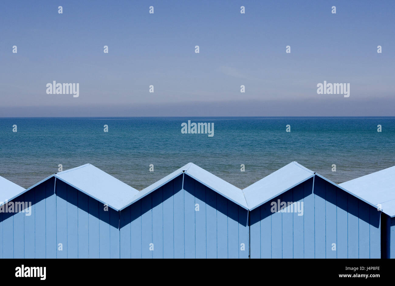 Italy Island Sicily Cefalu Beach Cabins Sea View Detail Stock