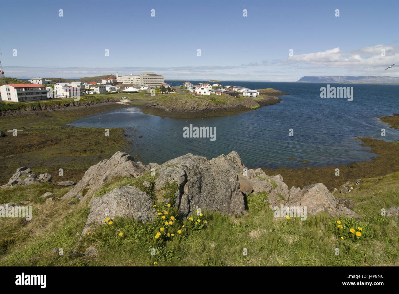Local view, Stykkisholmur, coast, Westisland, Iceland, Stock Photo