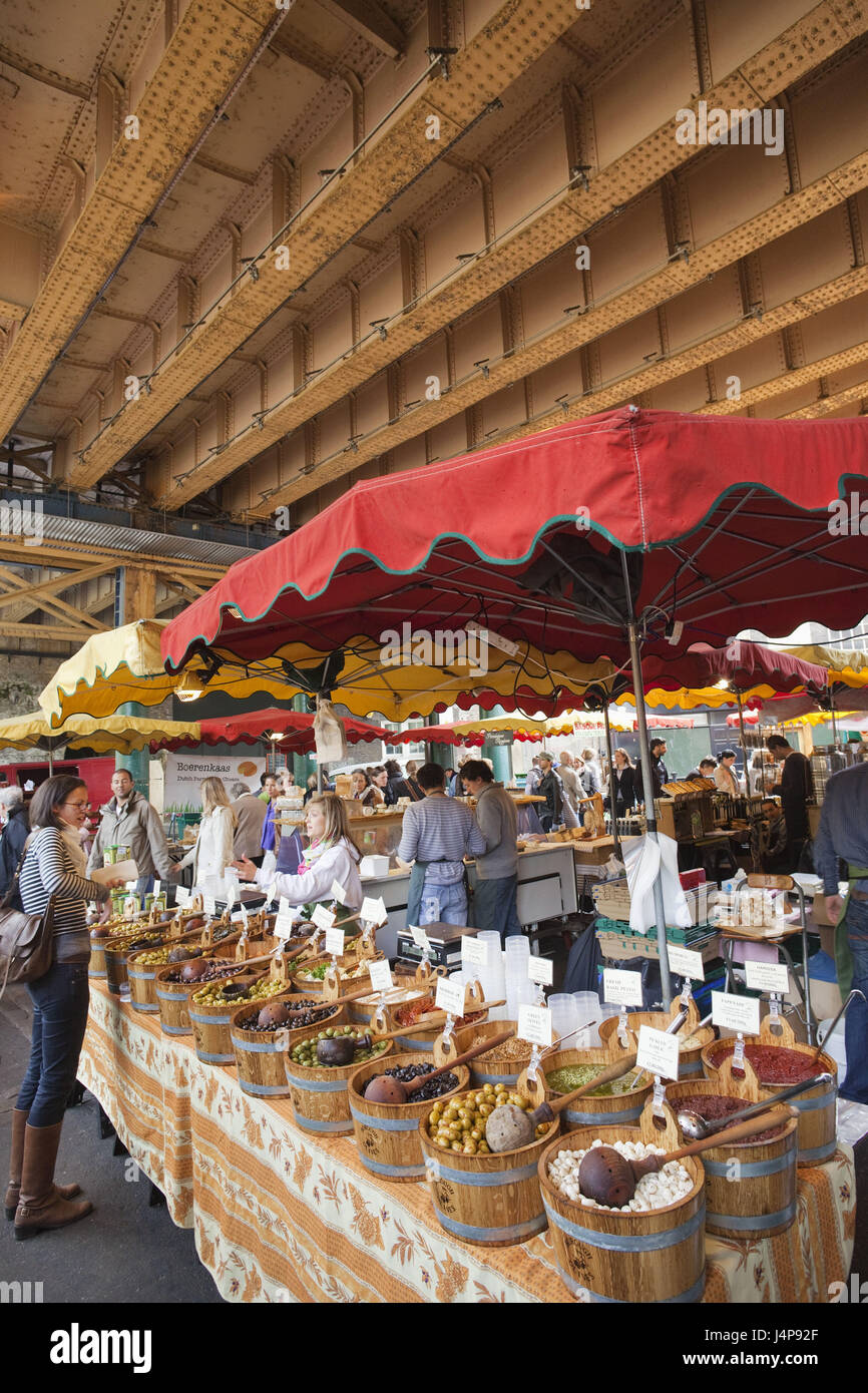 England, London, Southwark, borough Market, olive state, Stock Photo