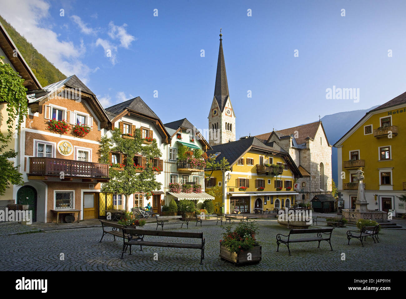 Austria, salt chamber property, Hallstatt, marketplace Stock Photo Alamy