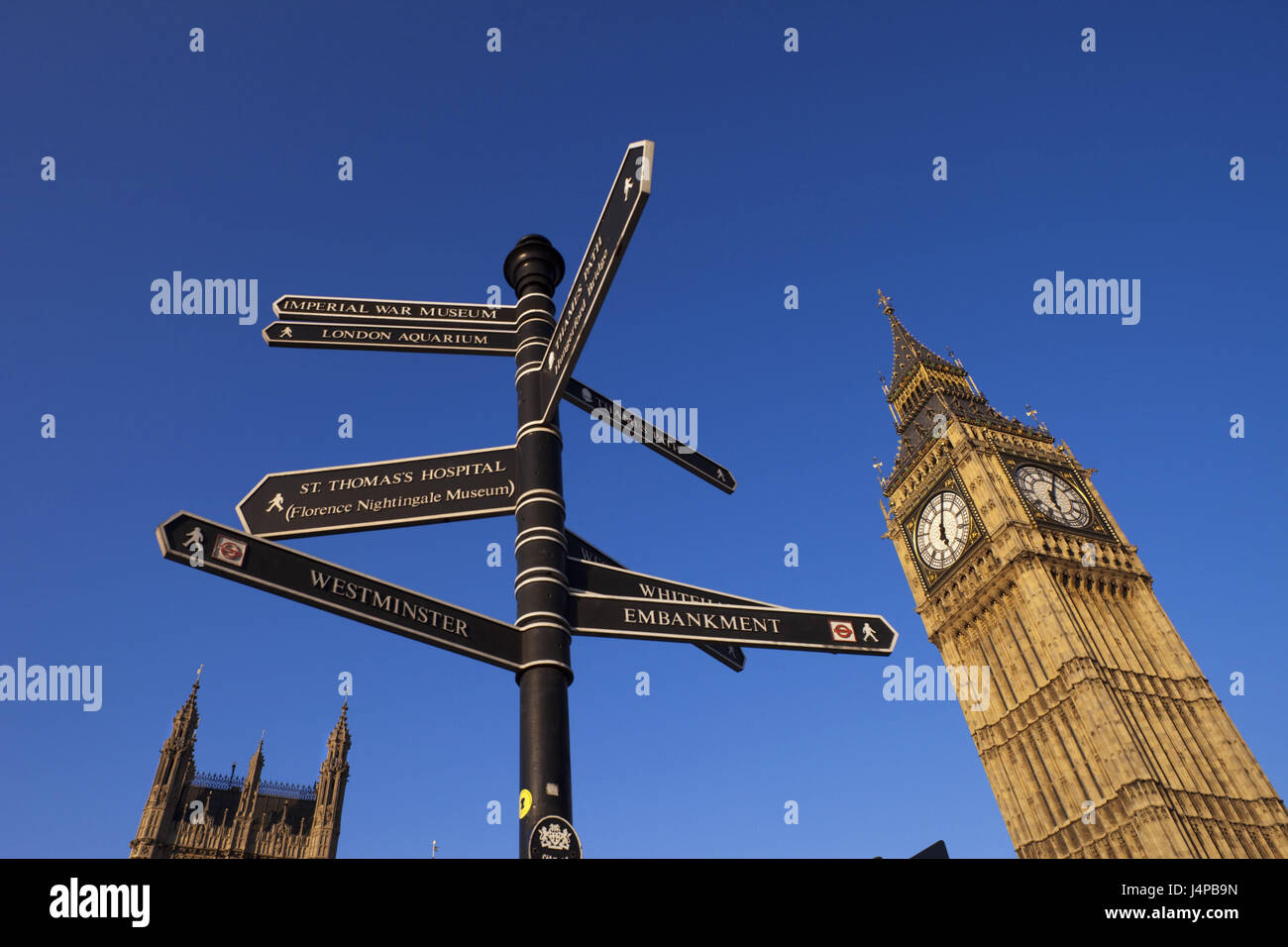 Sign Post Britain London england big ben westminster palace hi-res stock photography and ...