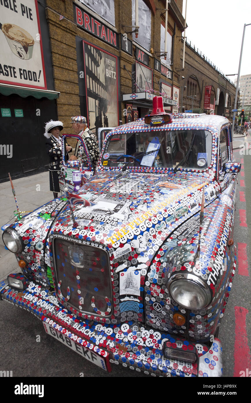 Great Britain, England, London, Pearly King, taxi, decorates, model released, Stock Photo