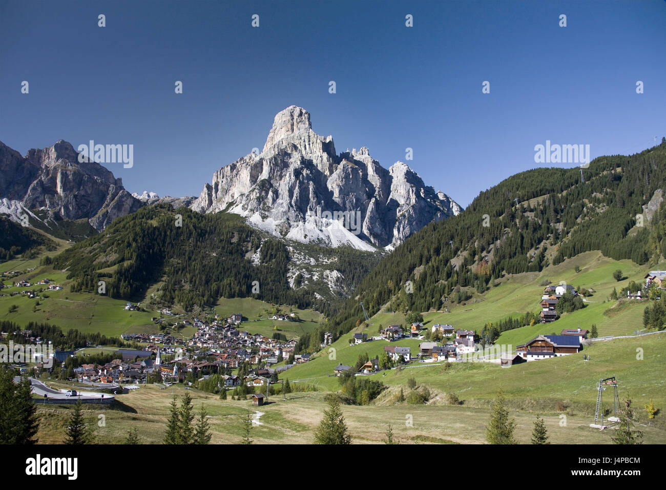 Italy, the Dolomites, South Tirol, Corvara, mountain Sassongher, Stock Photo