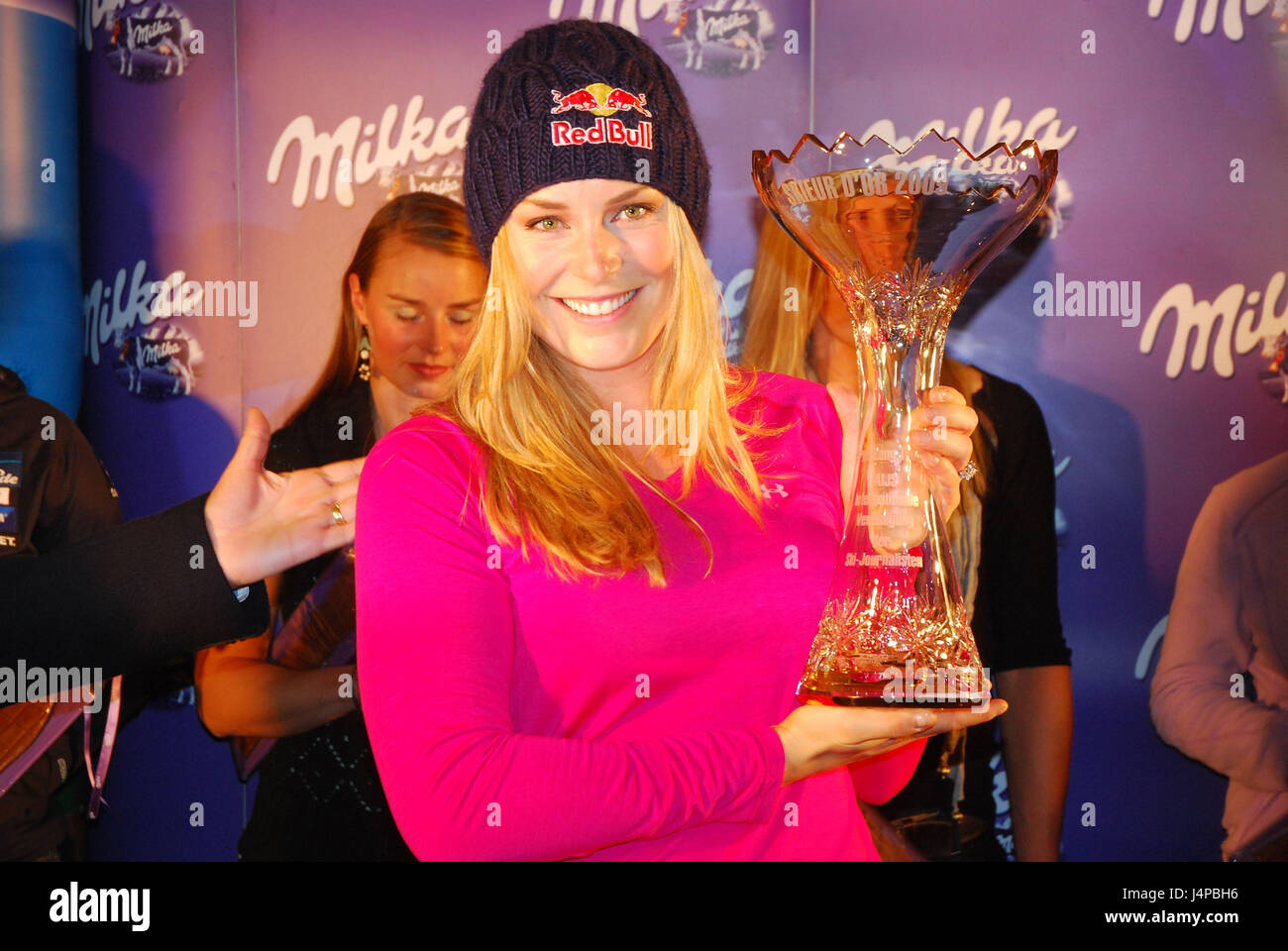 Winter sports, ski Alpine, ski racer Lindsey Vonn USA, world champion, Olympic champion, portrait, cup, Skieur D` Or, no model release, only editorially, no property release, Stock Photo