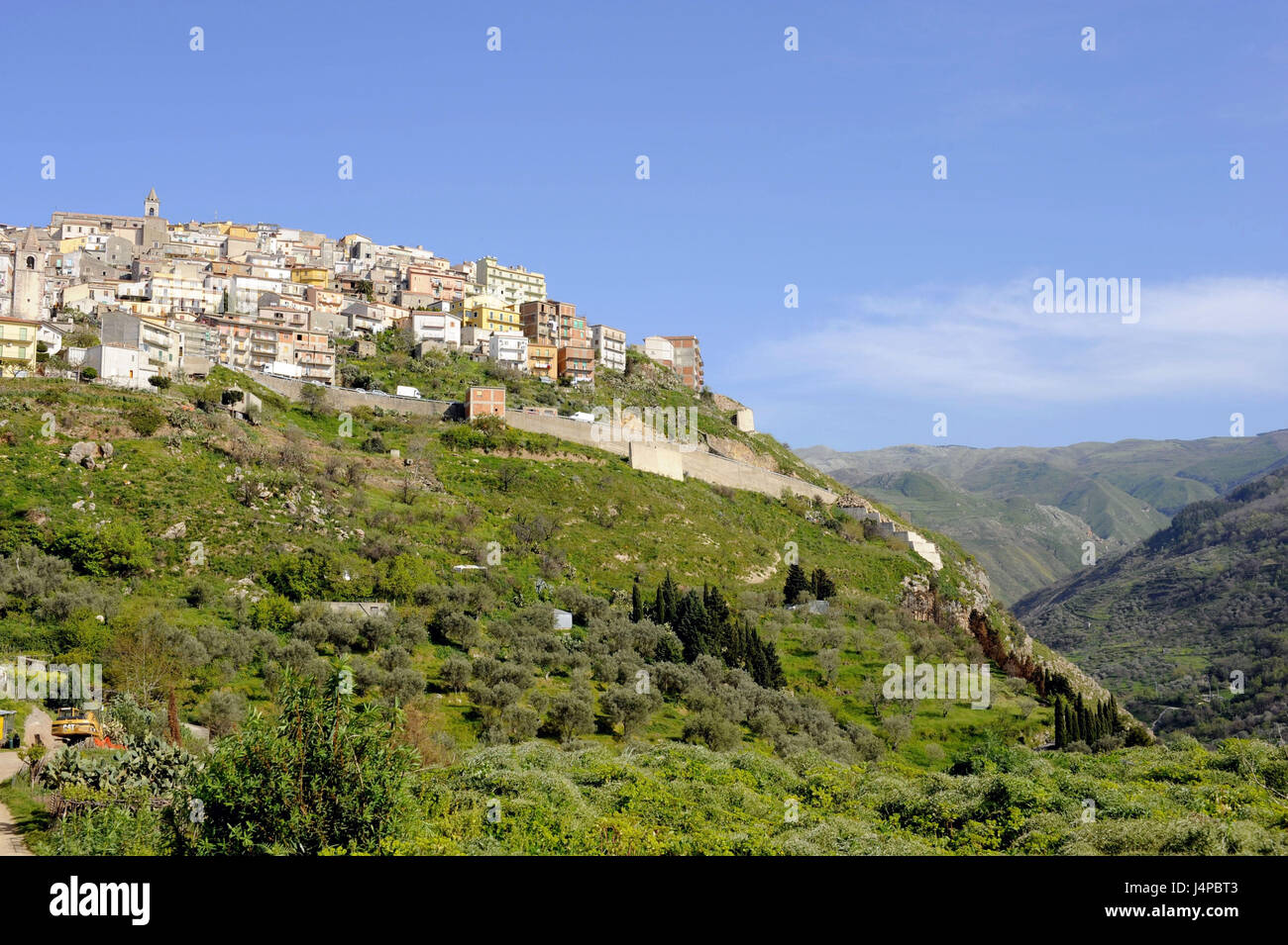 Italy, Sicily, San Marco d' Alunzio, town view, Stock Photo