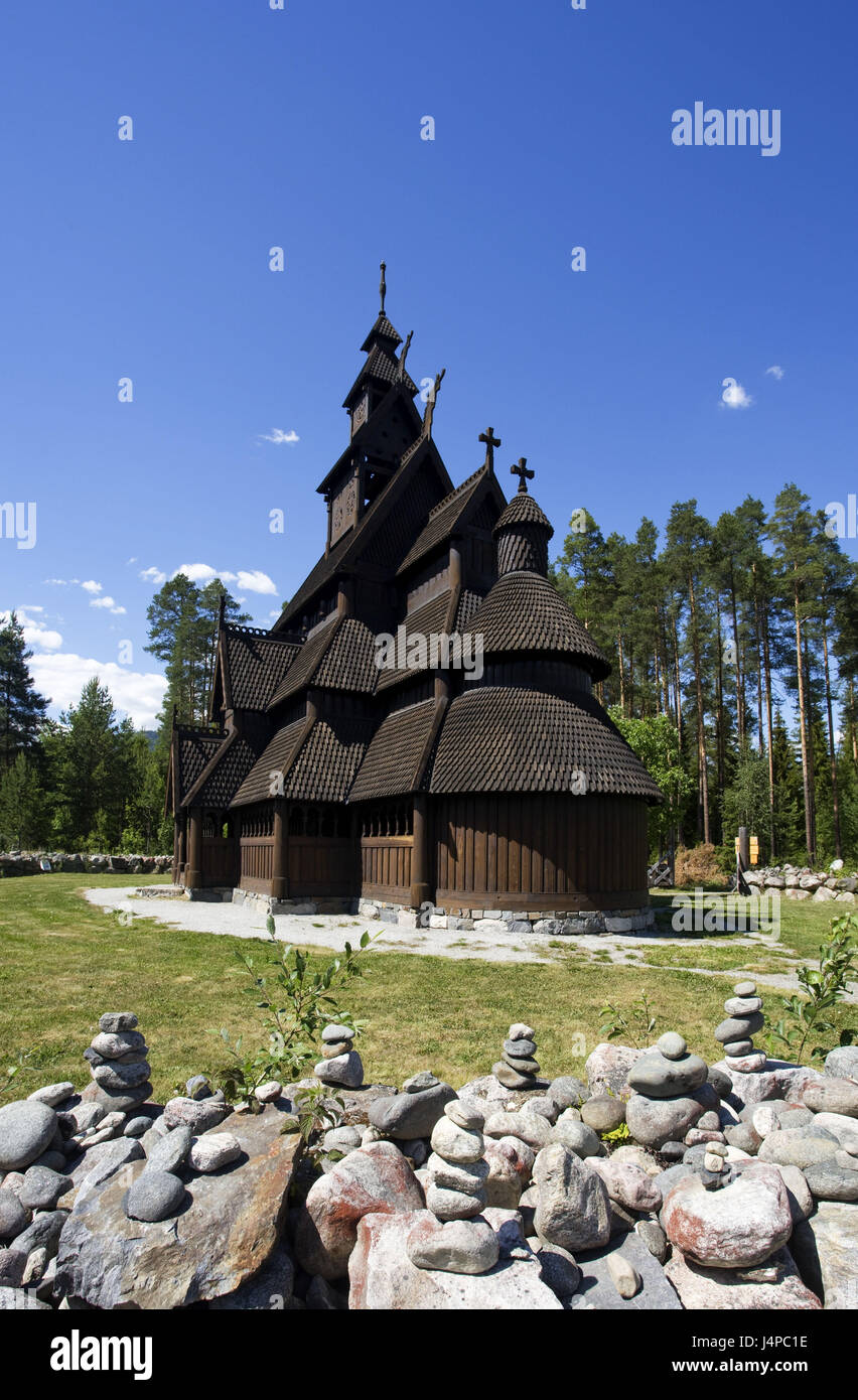 Norway, Gol, wand church, Stock Photo