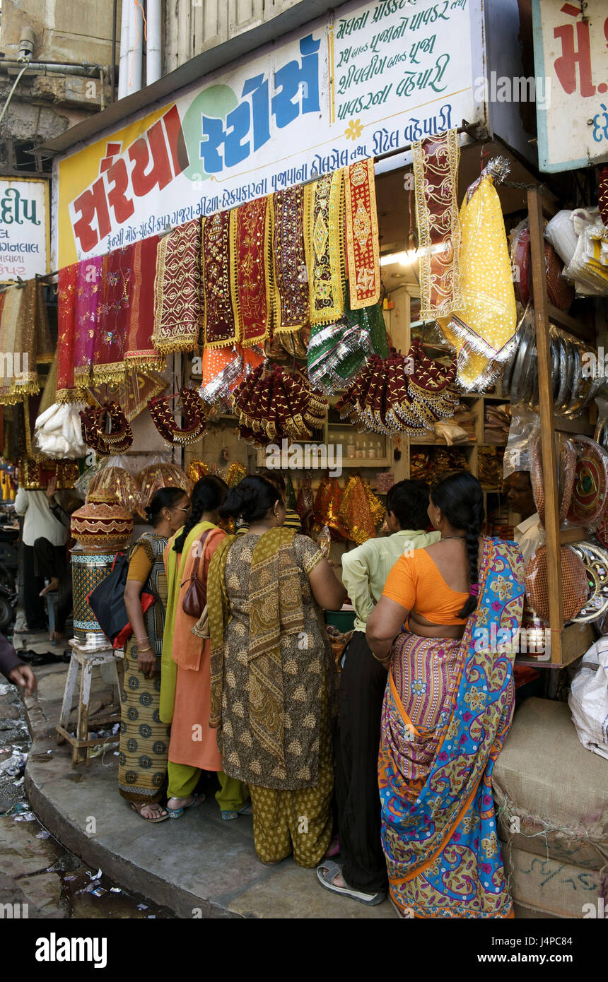 India, Gujarat, Ahmedabad, Manek Chowk, market, Stock Photo