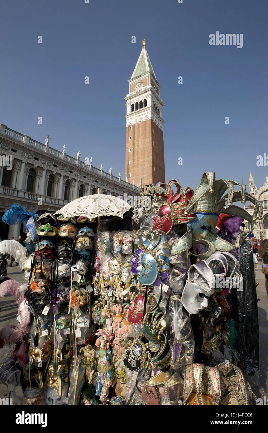 Italy, Veneto, Venice, Piazza San Marco, masks, Stock Photo