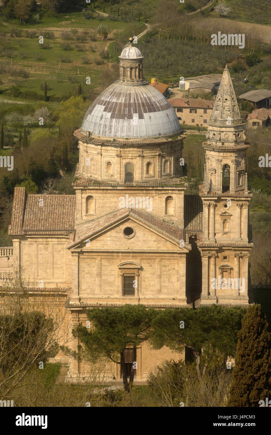 Renaissance church San Biagio, architect Antonio there Sangallo, Montepulciano, Tuscany, Italy, Europe, Stock Photo
