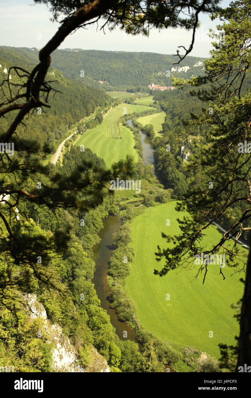Danube valley, view of the button doer rock, Swabian nightmare, Baden ...