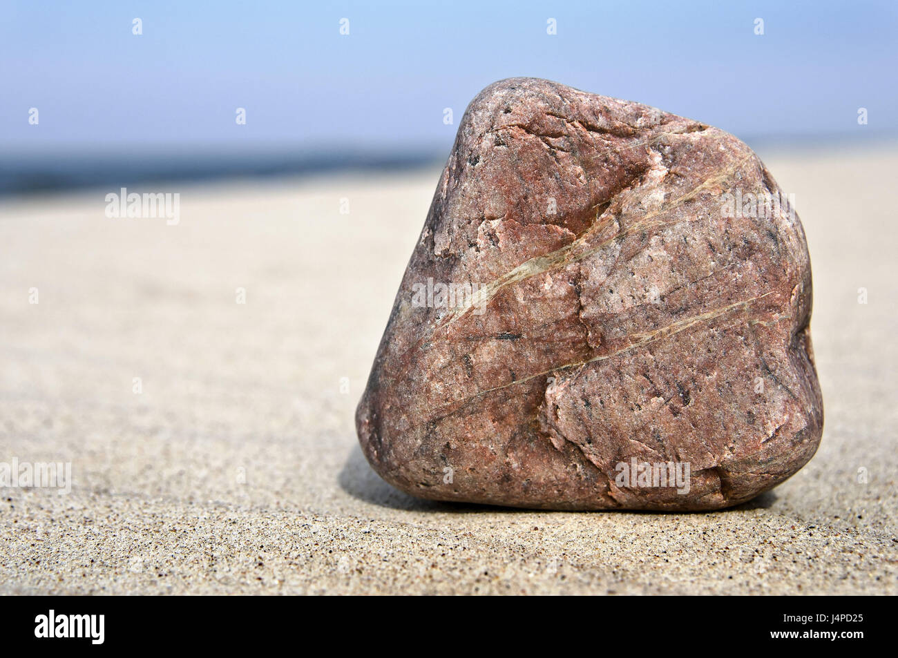 Sandy beach, stone, reddish, Stock Photo