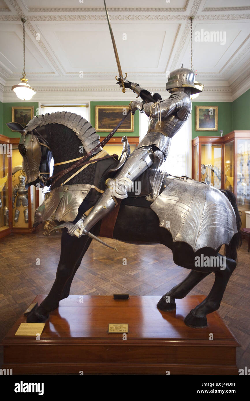 Great Britain, England, London, Wallace Collection Art Gallery, knight, horse, armament, Stock Photo