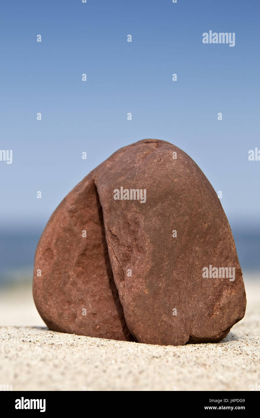 Sandy beach, stone, reddish, Stock Photo