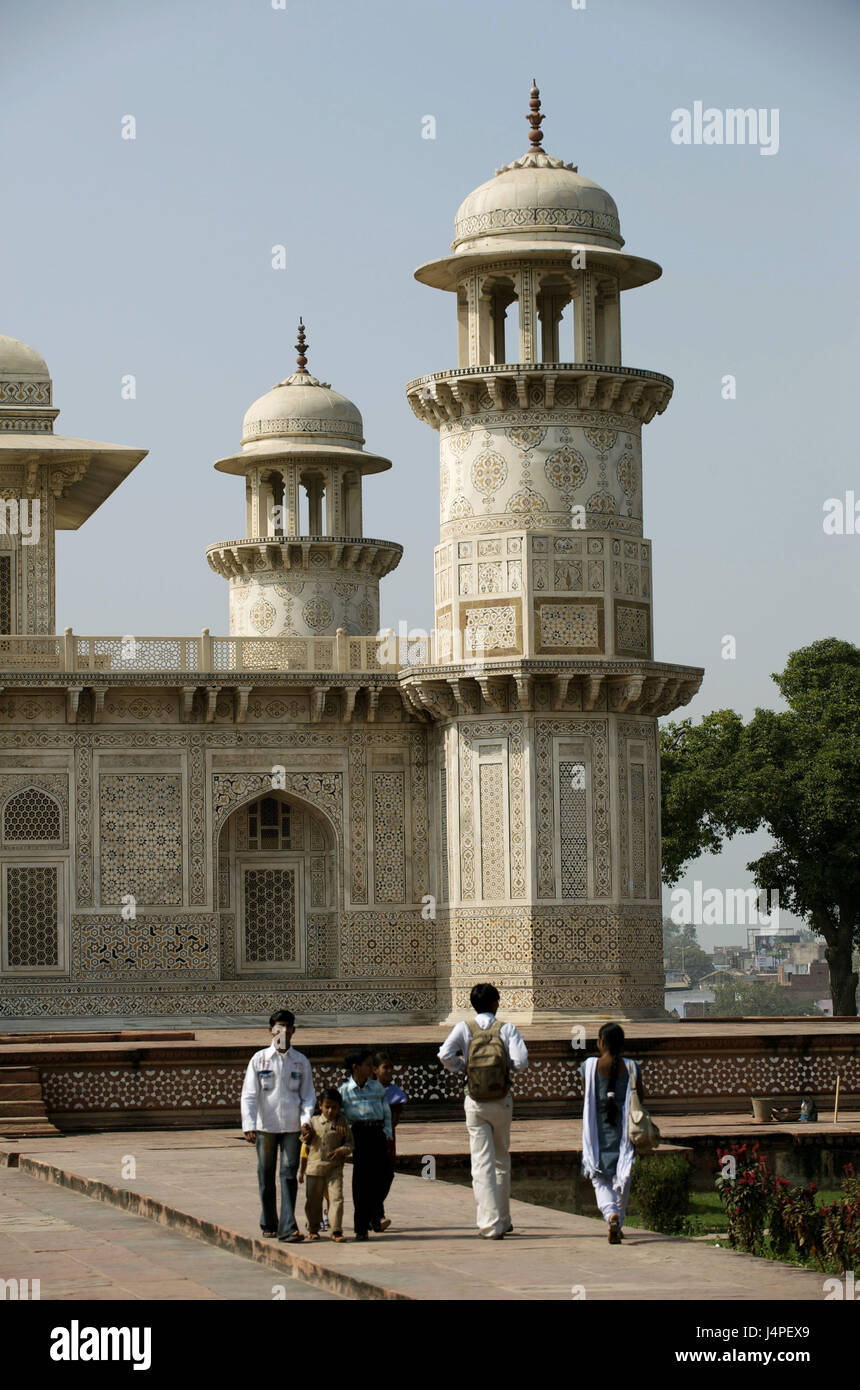 India, Uttar Pradesh, Agra, Itimad-Ud-Daulah mausoleum, Stock Photo