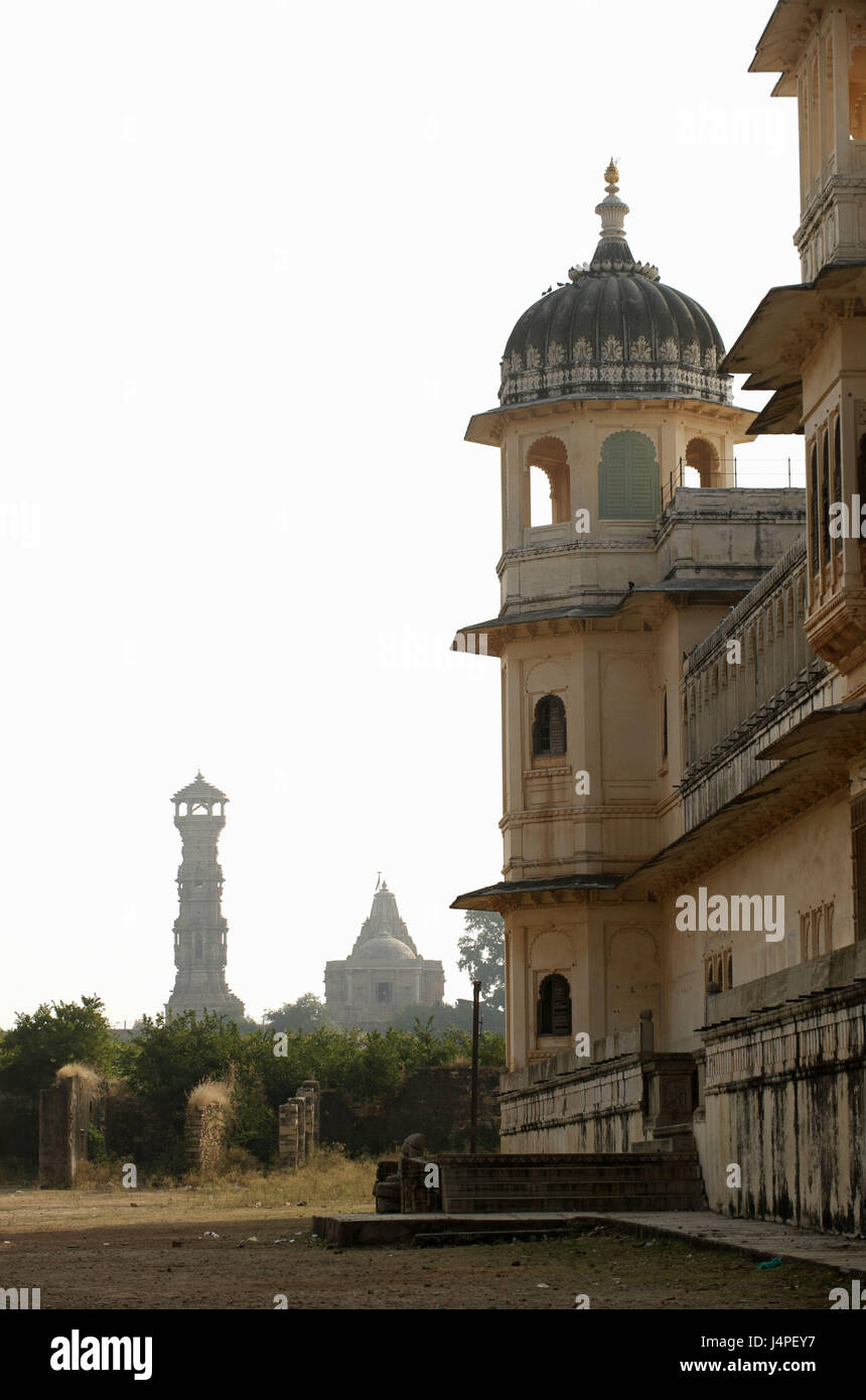 India, Rajasthan, Chittorgarh, Fateh Prakash palace museum, Stock Photo