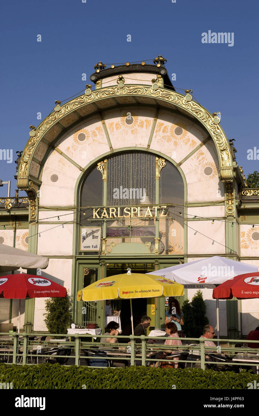 Austria, Vienna, Karl's square, Otto Wagner Pavillon, Stock Photo