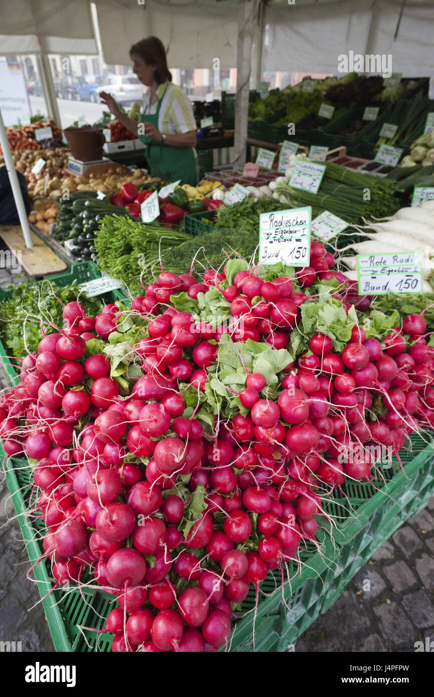 Germany, Bavaria, Munich, Viktualienmarkt, vegetable state, Stock Photo
