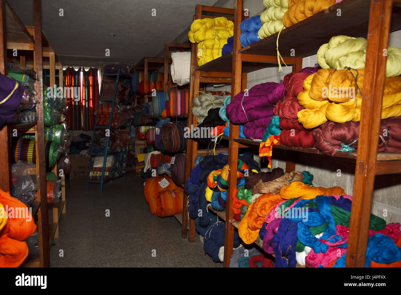 Guatemala, San Cristobal Totonicapan, business, sales, wool, textiles, Stock Photo