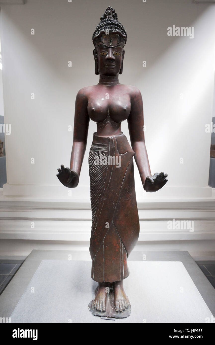 Vietnam, Danang, museum of the Cham sculpture, bronze statue of Bodhisattva tare, Stock Photo