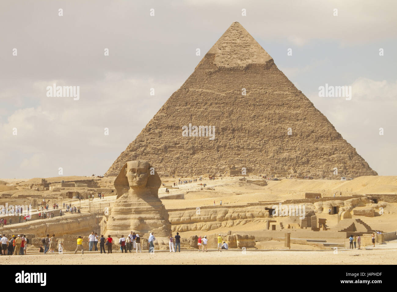 Egypt, Chephren pyramid, sphinx, tourist, Cairo, person, tourism, places of interest, pyramid, tomb, pyramid, Stock Photo