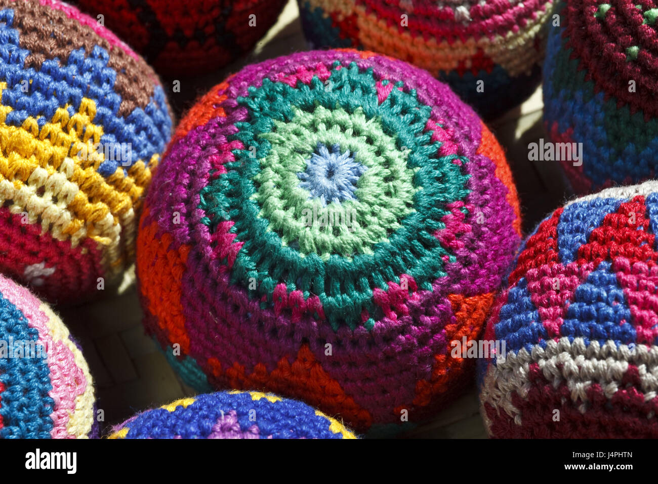 Guatemala, San Cristobal Totonicapan, Jonglierbälle, crocheted, Stock Photo