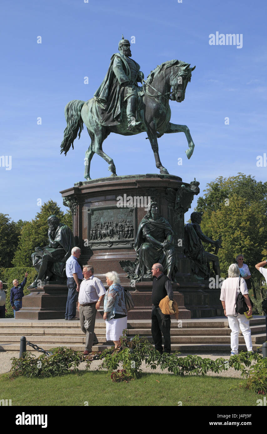 Germany, Mecklenburg-West Pomerania, Schwerin, lock garden, bleed monument Grand Duke Friedrich Franz II, tourist, Stock Photo