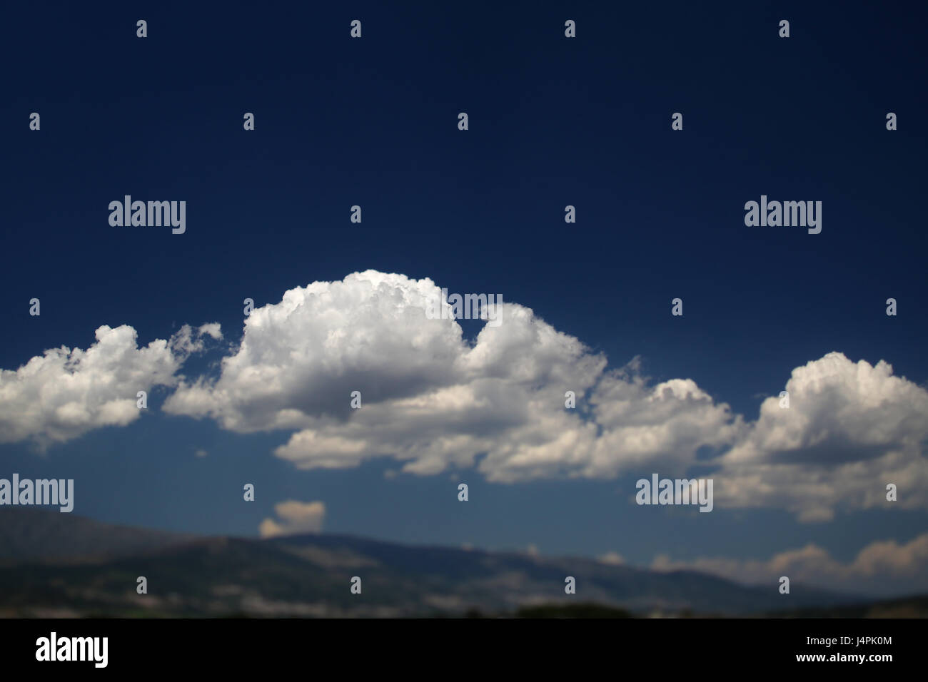 Cumulus humilis clouds above Serra da Estrela, Portugal Stock Photo