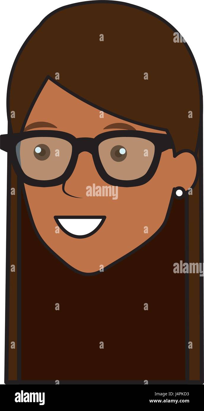 beautiful and young woman head with glasses Stock Vector Image & Art ...