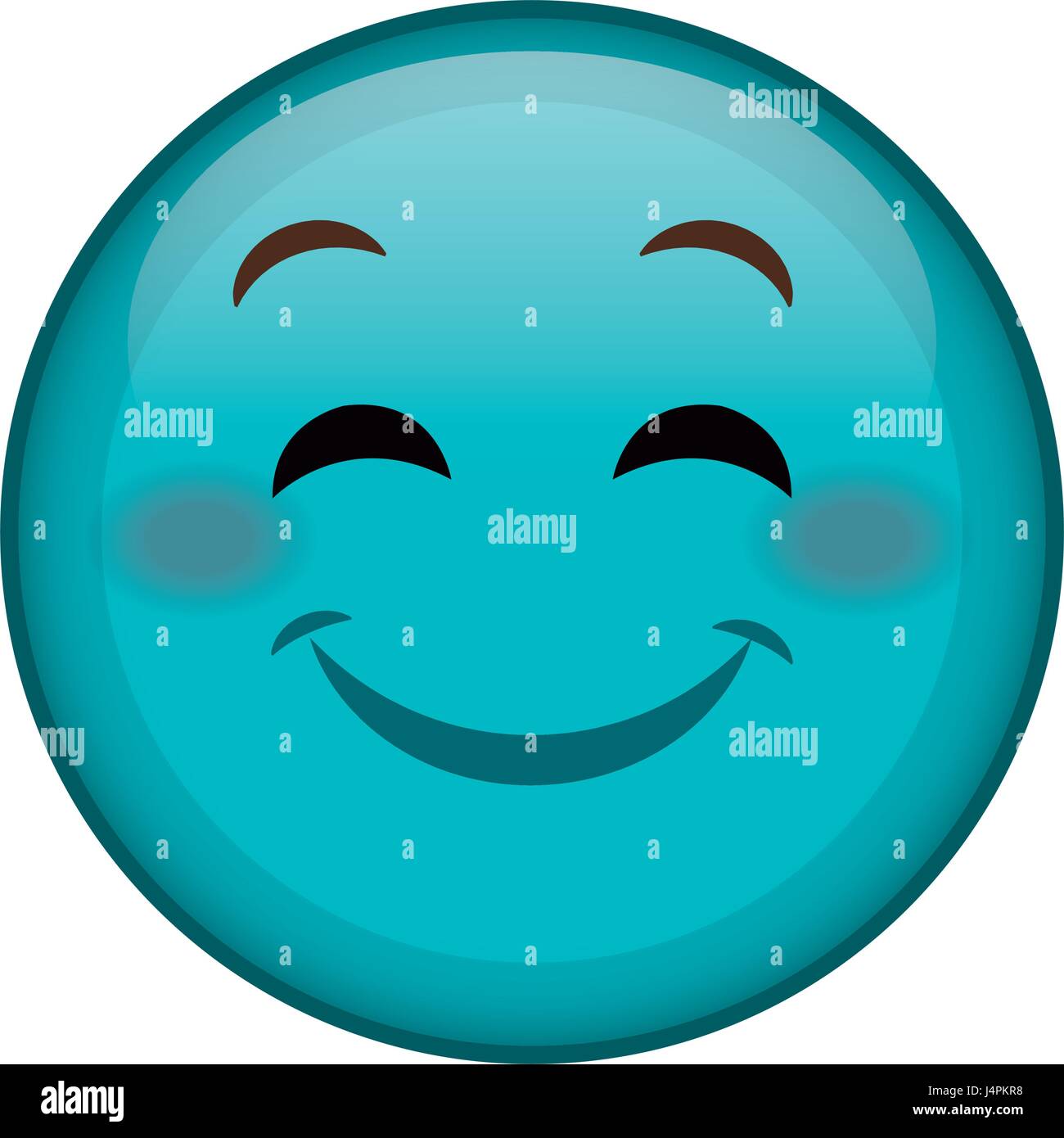 happy face emoticon kawaii character Stock Vector Image & Art - Alamy