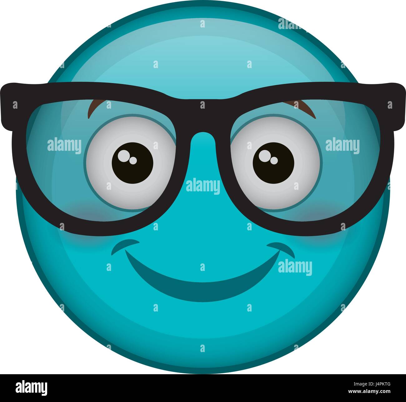 nerd face emoticon kawaii character Stock Vector Image & Art Alamy