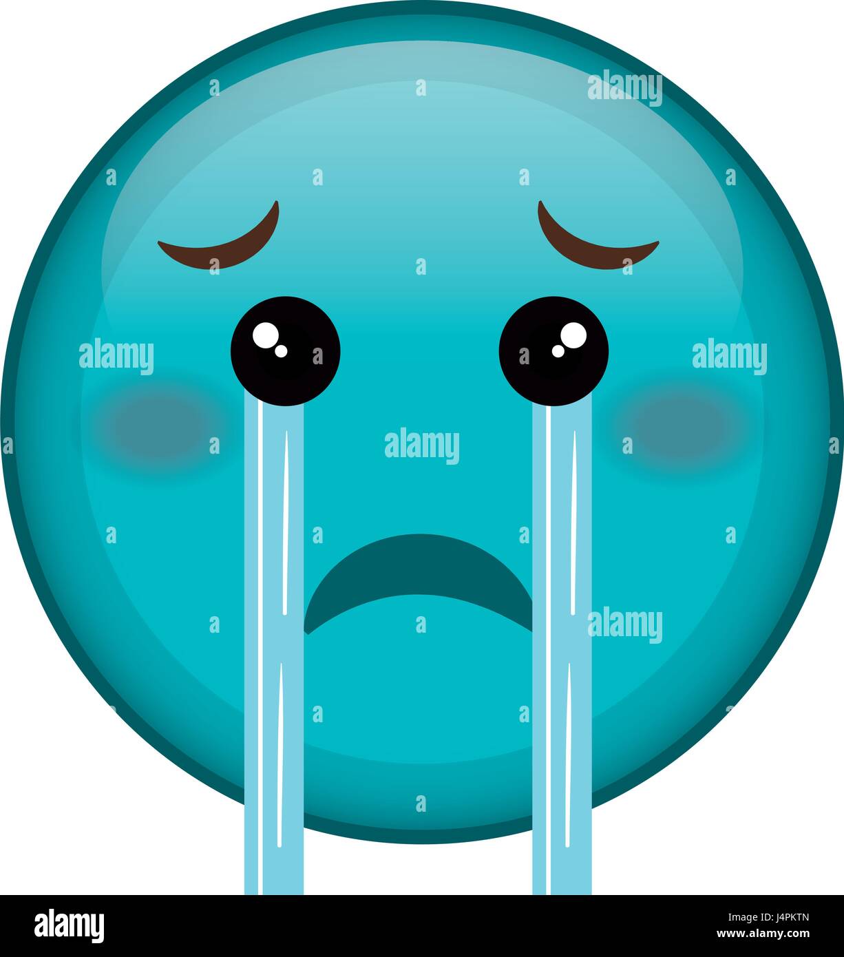 crying face emoticon kawaii character Stock Vector Image & Art Alamy