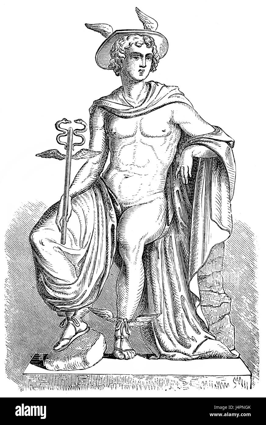 Statue of Mercury or Hermes Stock Photo