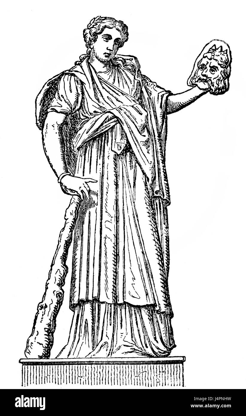 Melpomene, the Muse of Chorus and Tragedy in Greek mythology Stock Photo
