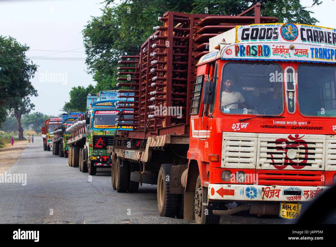 Indian trucks on the road, Karnataka, India Stock Photo Alamy