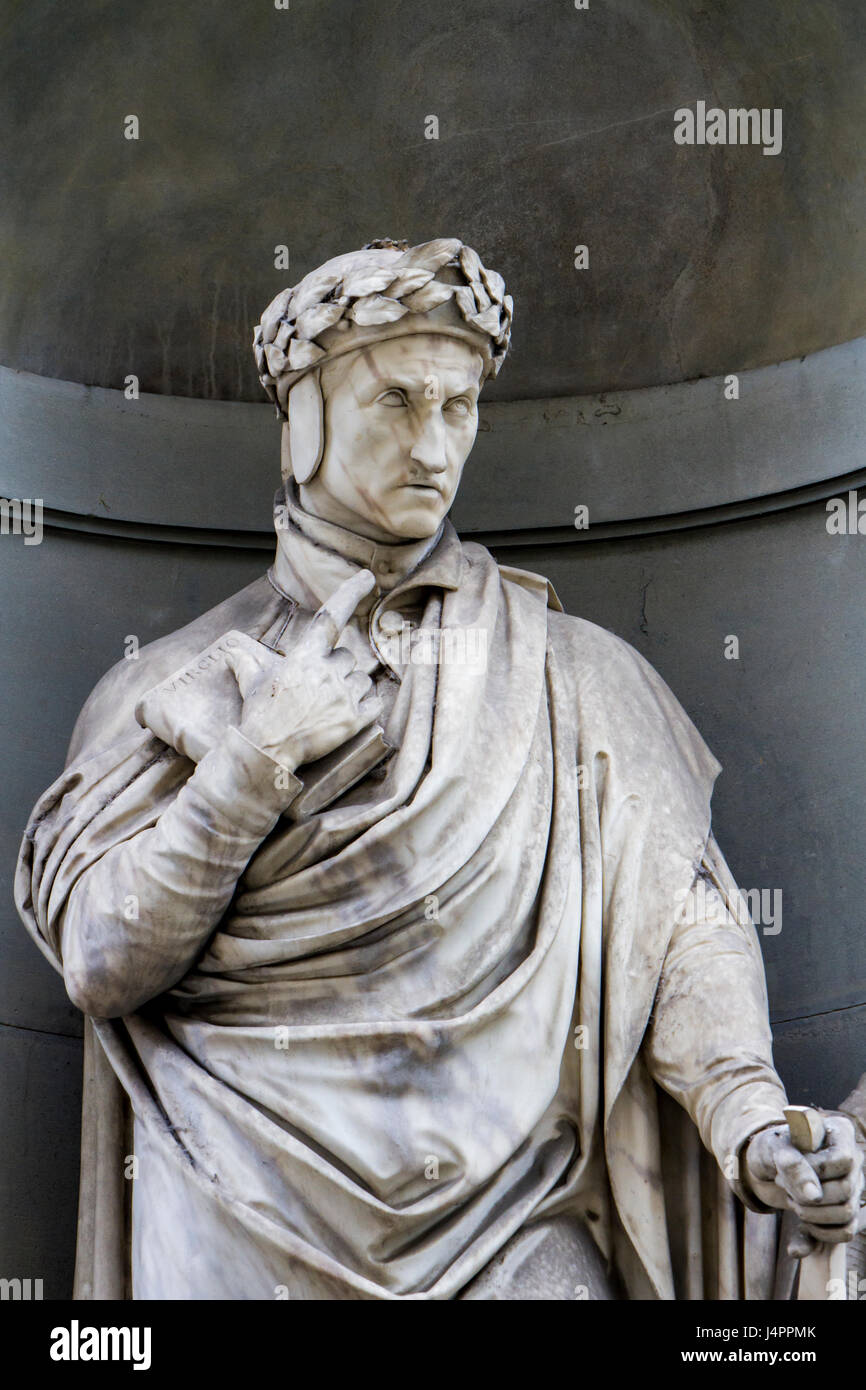 Detail of the Dante Alighieri statue in Florence, Italy Stock Photo Alamy