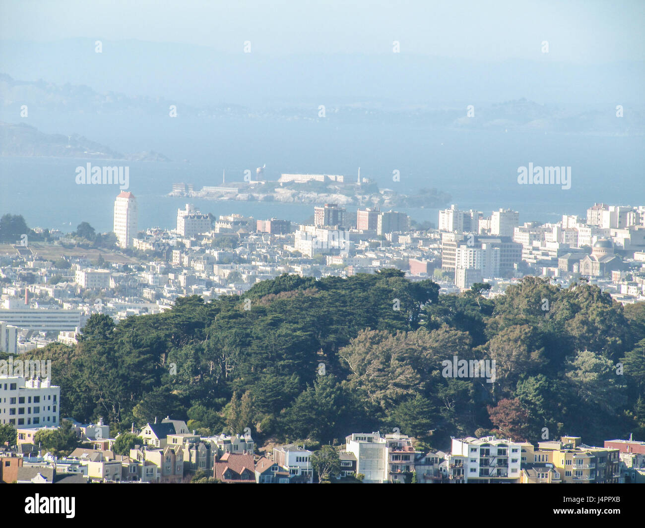 Cityscape or skyline of San Francisco viewed from Twin Peaks Stock Photo