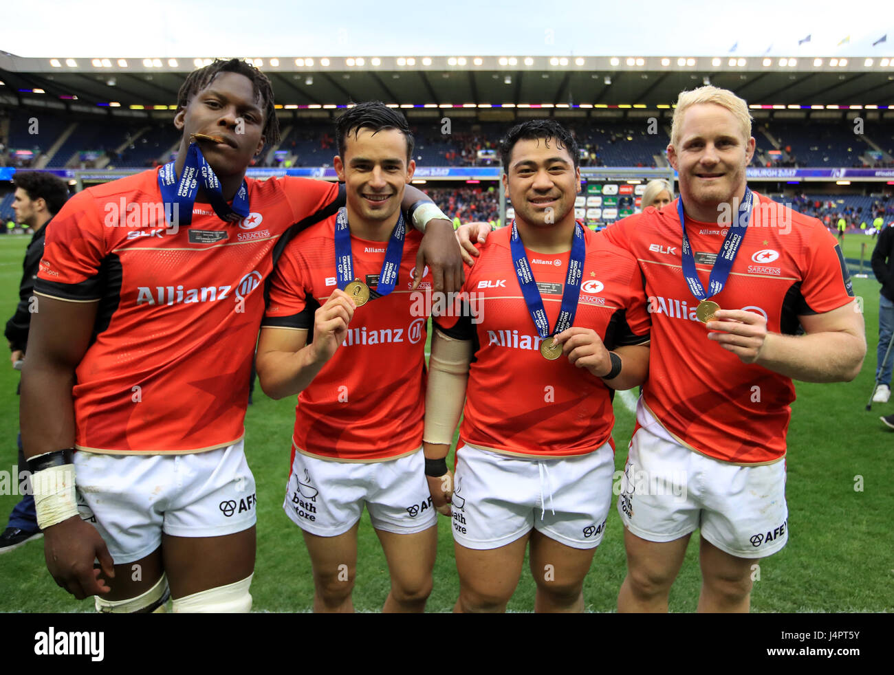 Saracens Left Right Maro Itoje Alex Lozowski Titi Lamositele And Stock Photo Alamy