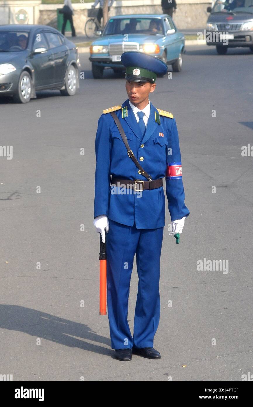 Traffic Policeman in Pyongyang, North Korea Stock Photo - Alamy
