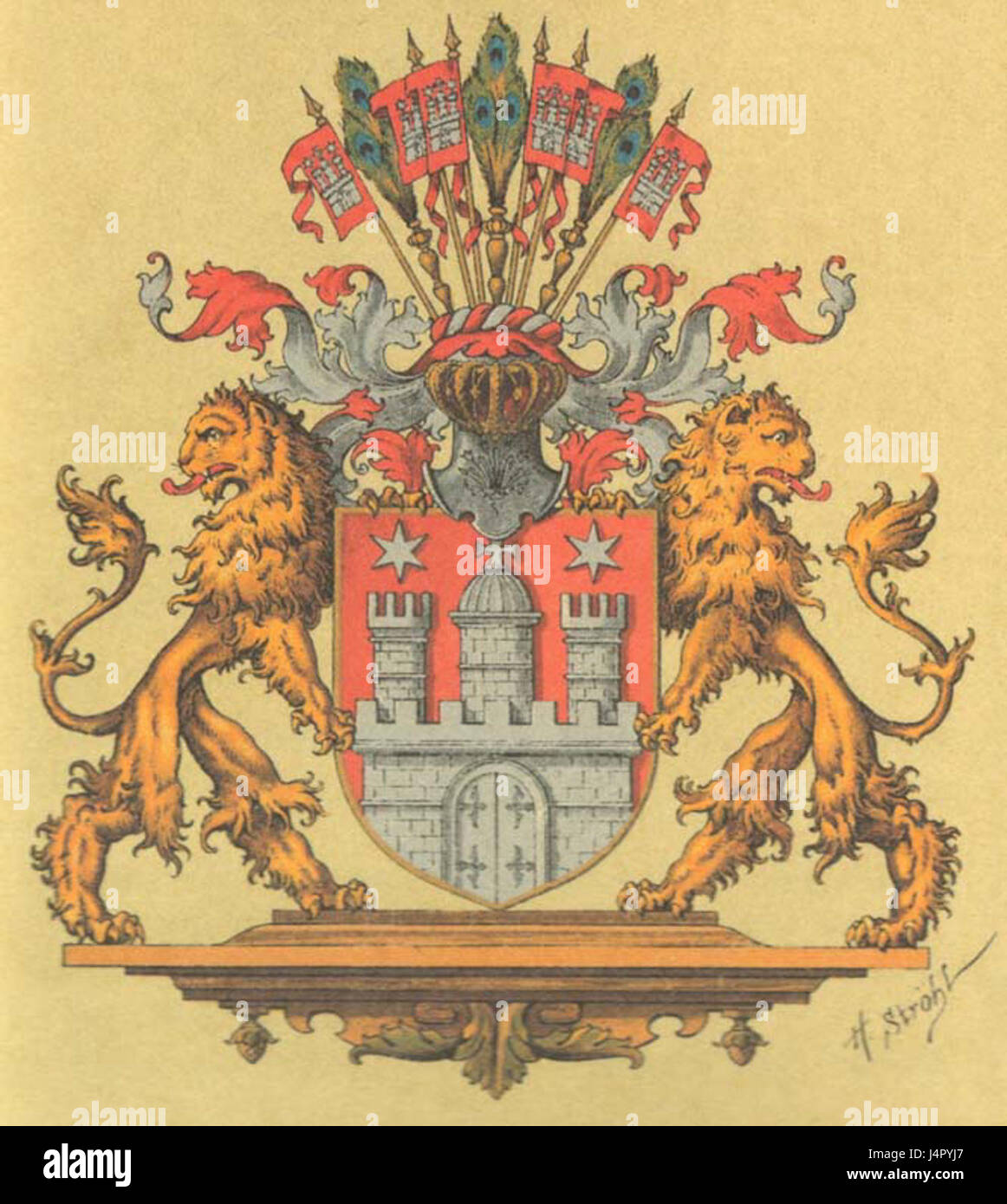 Wappen Deutsches Reich   Freie und Hansestadt Hamburg (Grosses) Stock Photo
